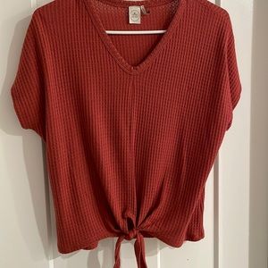 Paper Crane Tie Front Crop Top Small